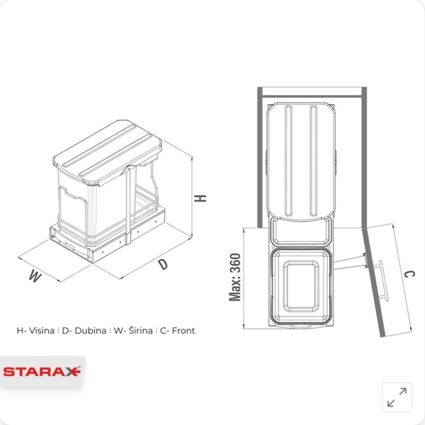 Kanta za smeće izvlačna