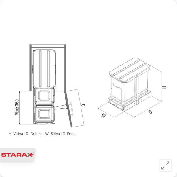 Kanta za smeće izvlačna
