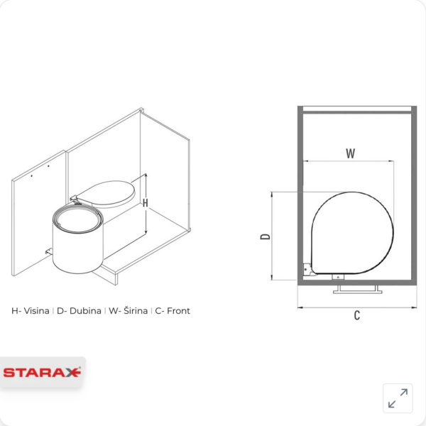 Kanta za smeće sa poklopcem 2 Kanta za smeće sa poklopcem