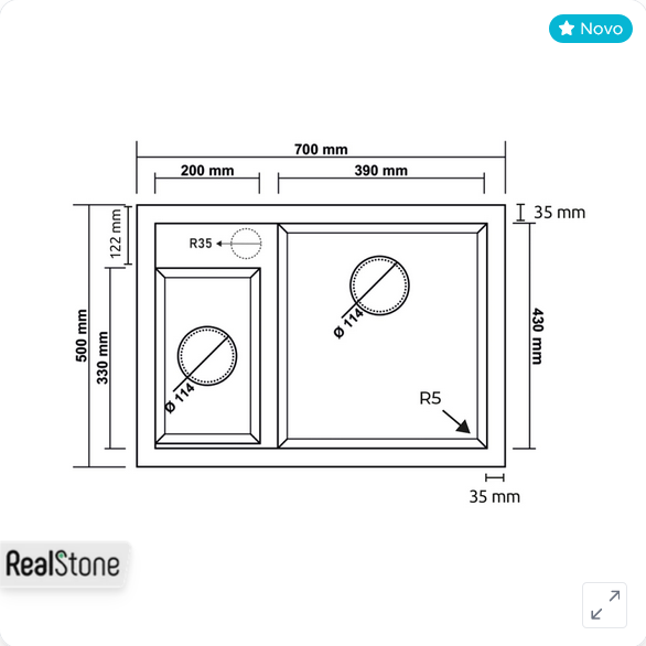 Sudopera granitna, model CAPPADOCIA