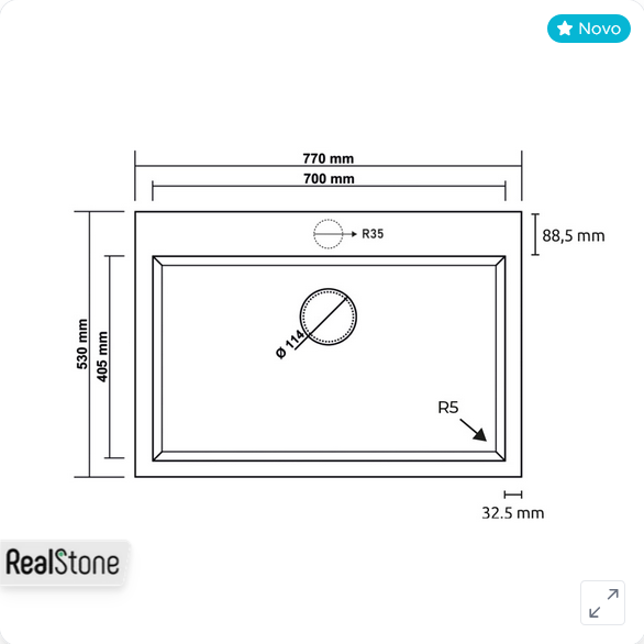 Sudopera granitna, model DIDYMA 77