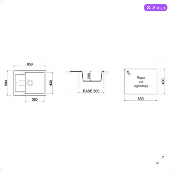 Sudopera granitna, model Amanda, 6510 (2) Sudopera granitna, model Amanda, 6510