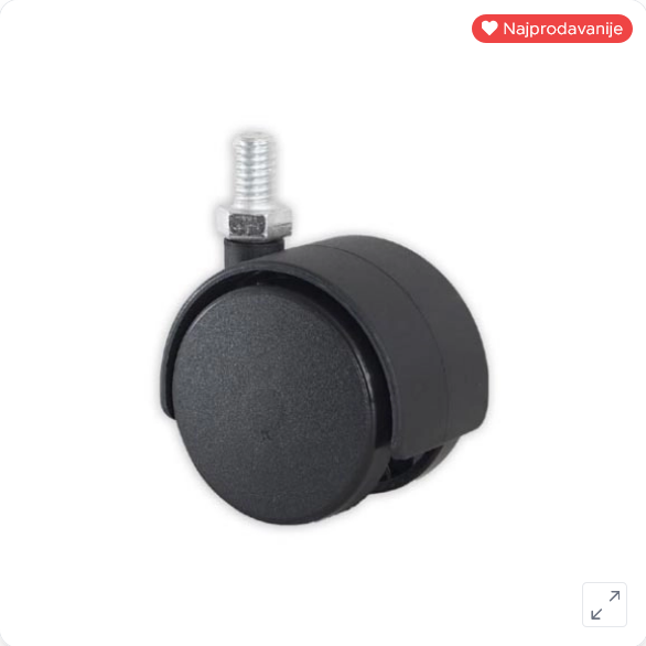 Točkić sa navojem bez kočnice, plastični Točkić sa navojem bez kočnice, plastični