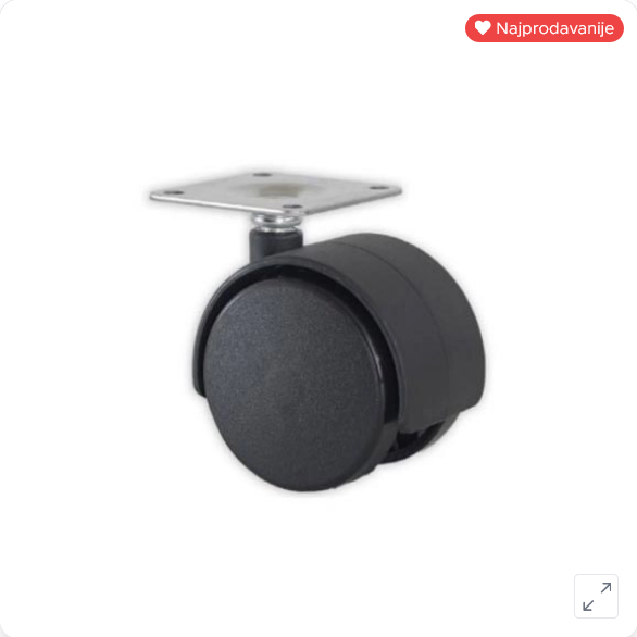 Točkić sa pločicom bez kočnice, plastični