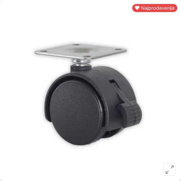 Točkić sa pločicom sa kočnicom, plastični