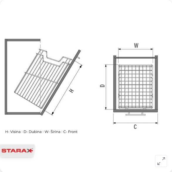 Žičana korpa za veš